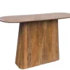 Side Table Salvator 140 cm – Ovale Wandtafel Mangohout Bruin | Livingfurn