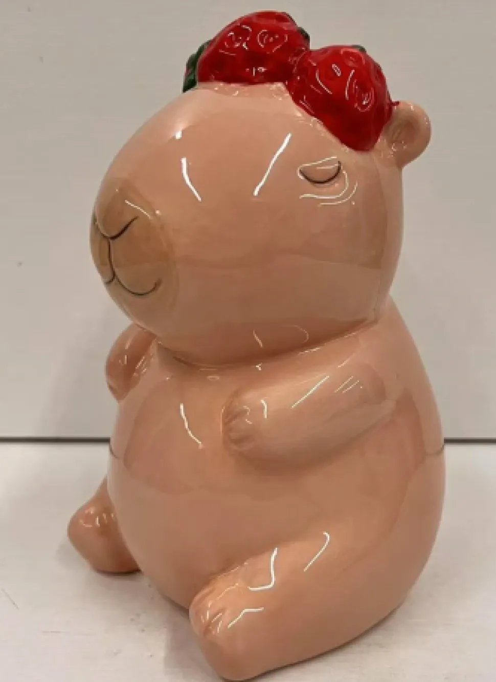 Spaarpot Capibara Strawberry – Decoratieve Spaarpot | 15,7 cm
