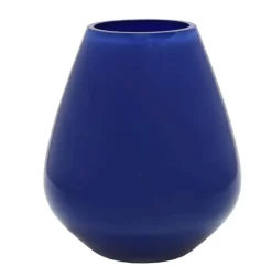Tasman Vaas / Windlicht Bright Blue – Ø18x20 cm | Glanzend glas