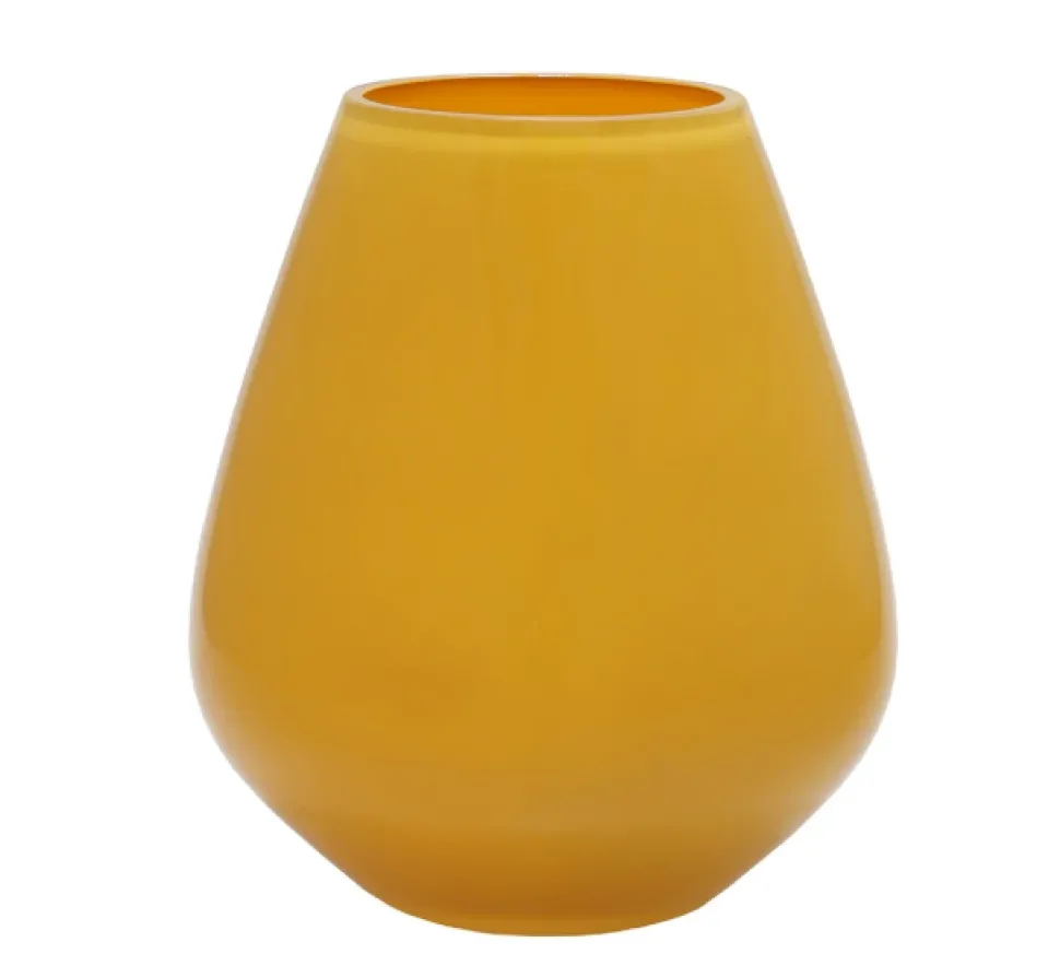 Tasman Vaas / Windlicht Bright Yellow – Ø18x20 cm | Vrolijk design