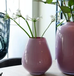 Tasman Vaas / Windlicht Lila – Ø18x20 cm | Dubbel functioneel design