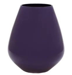 Tasman Vaas / Windlicht Paars – Ø18x20 cm | Diepe paarse glazen vaas