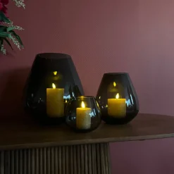 Tasman Windlichten Set Van 3 | Smoke Black | Chique-Living