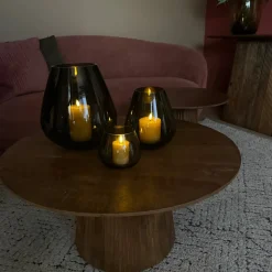 Tasman Windlichten Set Van 3 | Smoke Black | Chique-Living
