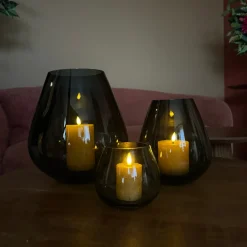 Tasman Windlichten Set Van 3 | Smoke Black | Chique-Living