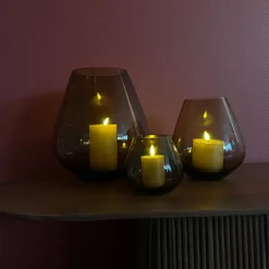Tasman Windlichten Set Van 3 | Smoke Brown | Chique-Living