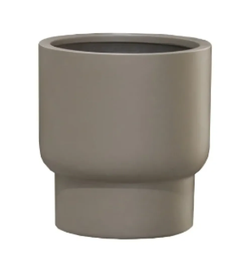 Taupe Bloempot Roskilde S Ø37xH40 – UV & Vorstbestendig