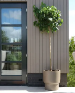 Taupe Bloempot Roskilde S Ø37xH40 – UV & Vorstbestendig