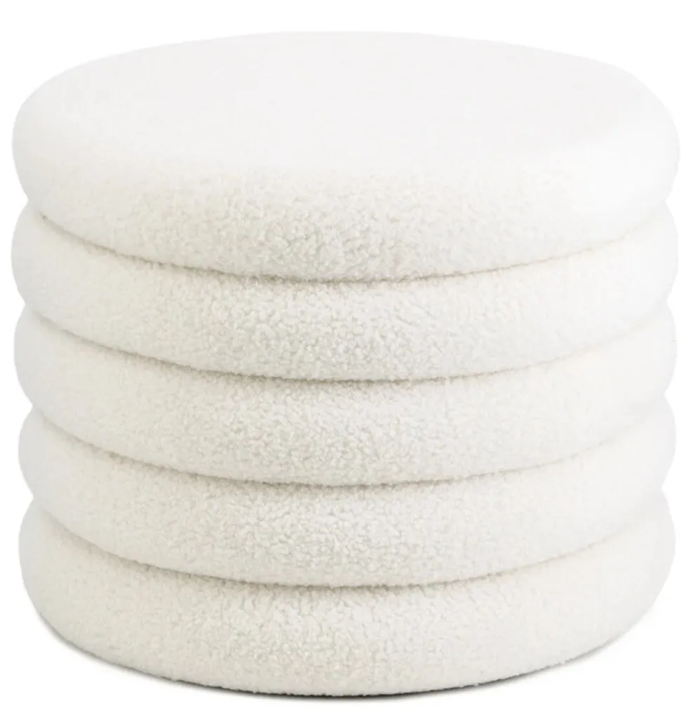 Teddy Opberg Poef | Off White | 40x40x32cm | Chique-Living