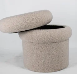 Teddy Opberg Poef | Zand | 43x43x42cm | Chique-Living