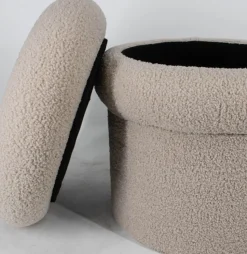 Teddy Opberg Poef | Zand | 43x43x42cm | Chique-Living