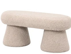 Teddy Stof Bankje ‘Lylou’ | Beige | 100x42x46cm | Chique-Living
