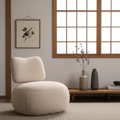 Teddy Stof Fauteuil ‘Leyla’ | Beige | 67x73x67cm | Chique-Living