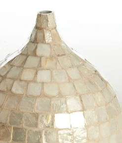 Vaas Bamboe Elorza Beige Champagne | Ø22x25 cm | Chique Living