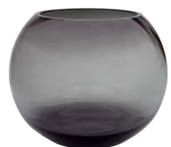 Vaas Rond 'Zambezi' | Smoke Grey | Ø25 x H20,5 cm | Chique-Living