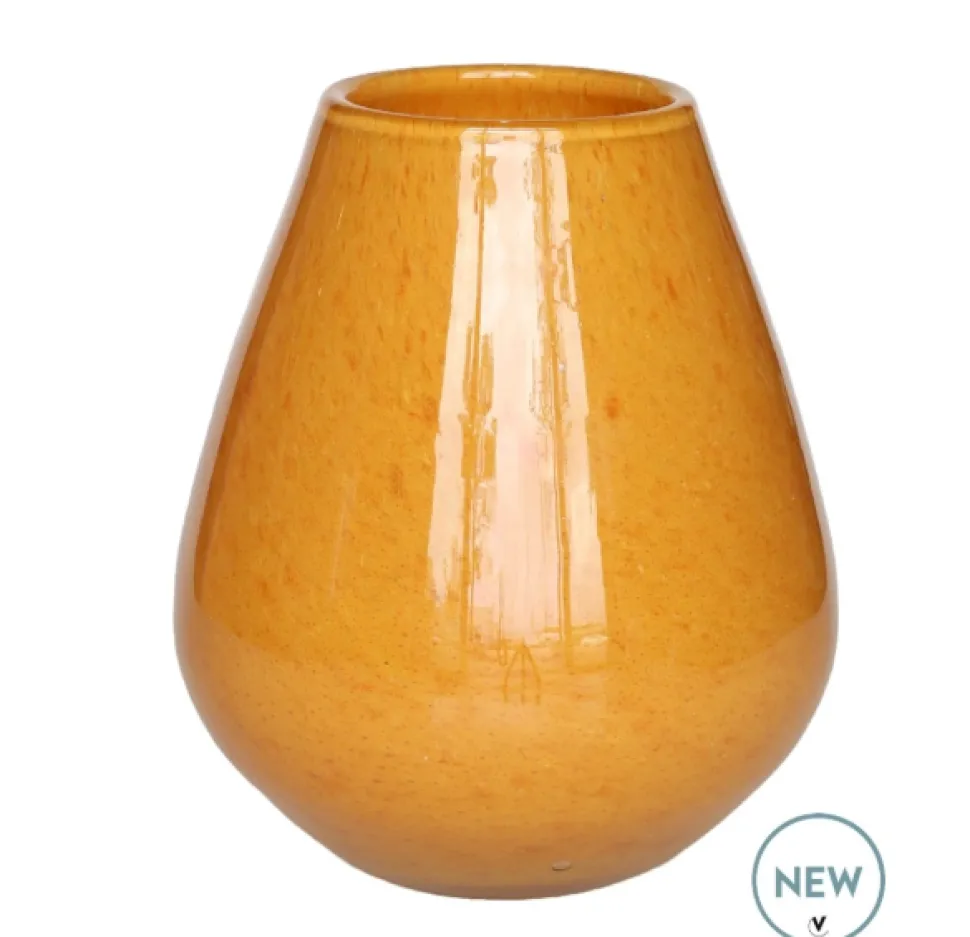 Vaas 'Tasman' | Vase The World | Elite Yellow | Ø18 x H20 cm | Chique-Living