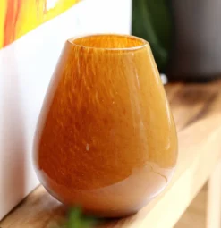 Vaas 'Tasman' | Vase The World | Elite Yellow | Ø18 x H20 cm | Chique-Living