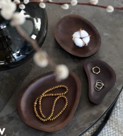 Walnoot Plateautje | Vase The World | in 3 maten | Chique-Living