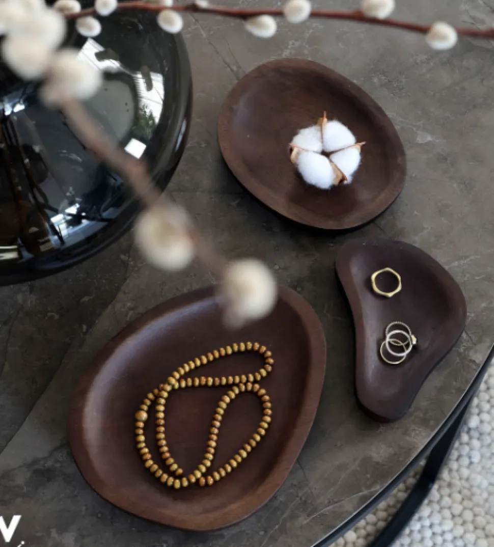Walnoot Plateautje | Vase The World | in 3 maten | Chique-Living