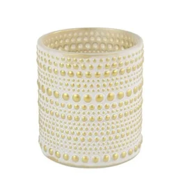 Waxinelichthouder ‘Dots’ | Creme/Goud | Verkrijgbaar in 2 maten | Chique-Living