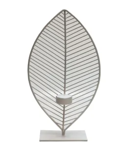 Waxinelichthouder ‘Leaf’ Ivory – 2 Maten | Chique-Living
