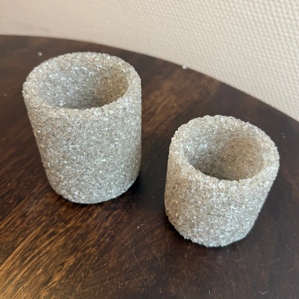 Waxinelichthouder ‘Morita’ | Grey | Set van 2 | Chique-Living