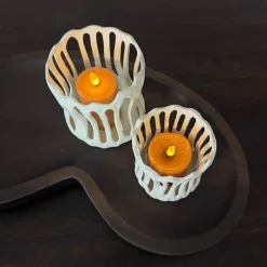 Waxinelichthouder 'TIVOLI' | Creme | In 2 maten | Chique-Living