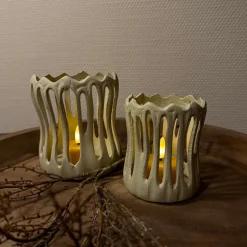 Waxinelichthouder ‘Tivoli’ Beige | In 2 maten | Chique-Living