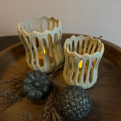 Waxinelichthouder ‘Tivoli’ Beige | In 2 maten | Chique-Living