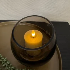 Windlicht Taupe Smoke Glas | Verkrijgbaar in 2 maten | Chique-Living