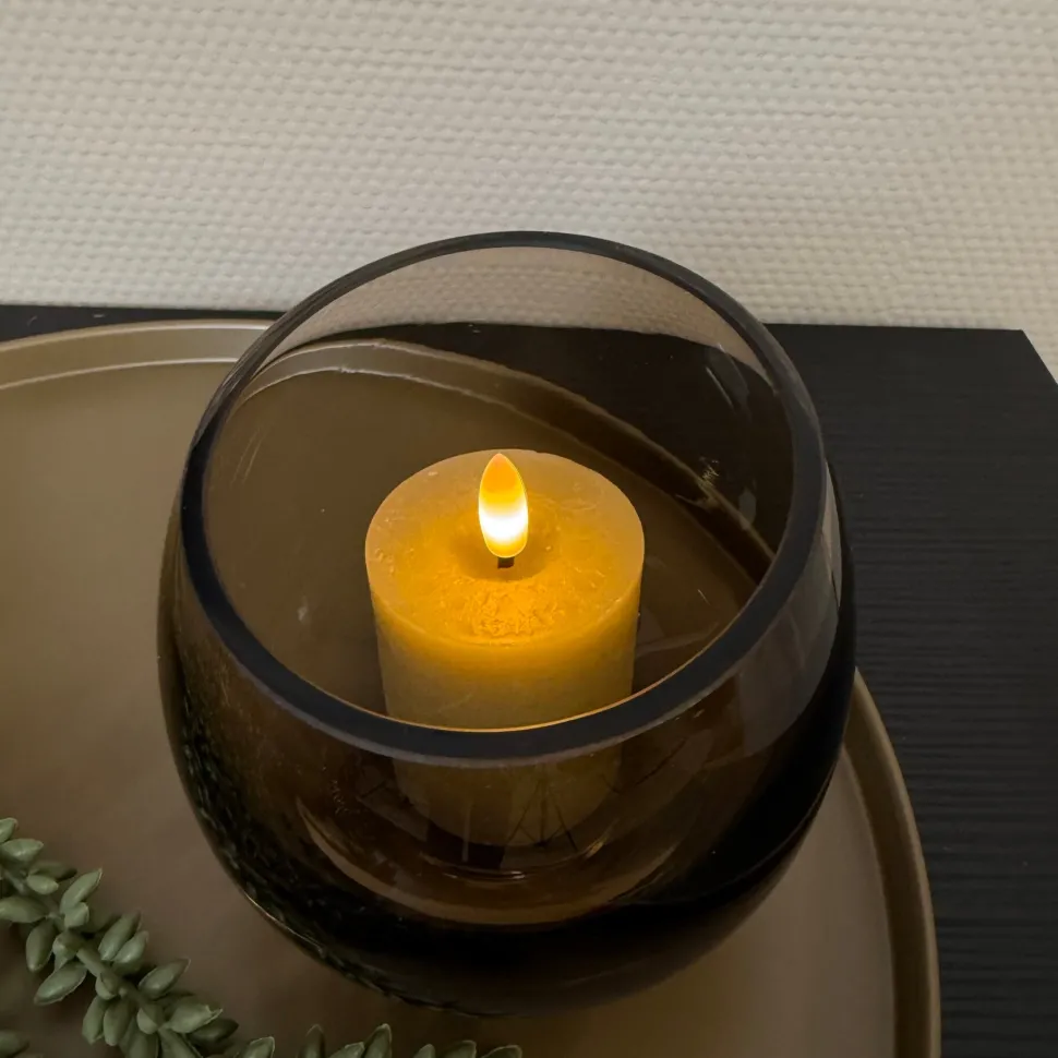 Windlicht Taupe Smoke Glas | Verkrijgbaar in 2 maten | Chique-Living