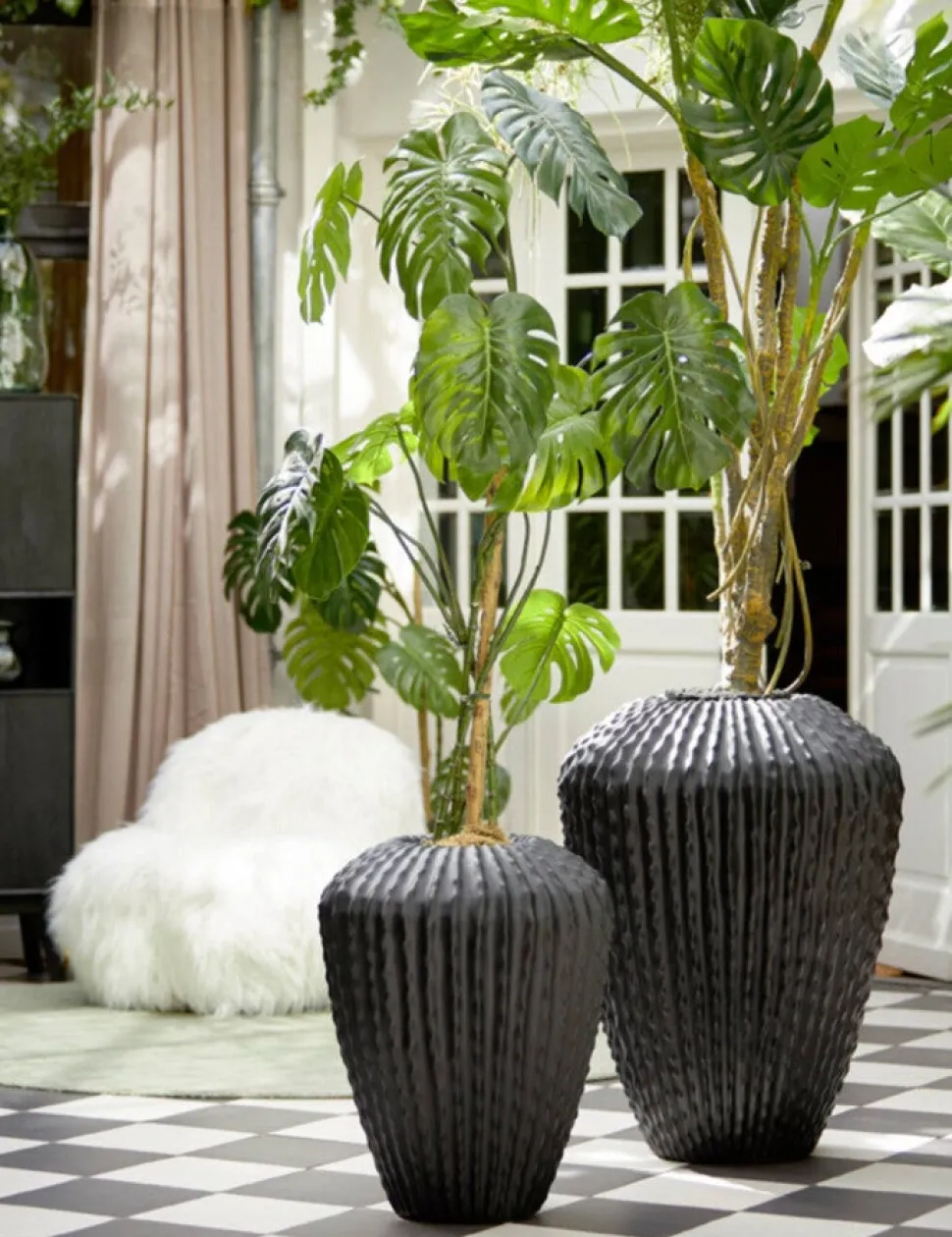 XL Bloempot ‘Cacti’ Mat Zwart | Light & Living | Ø66x88 cm | Chique-Living