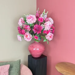 XXL Kunstbloemen Boeket ‘Pink’ - Inclusief Fuchsia Vaas | B70xH100cm | Chique-Living