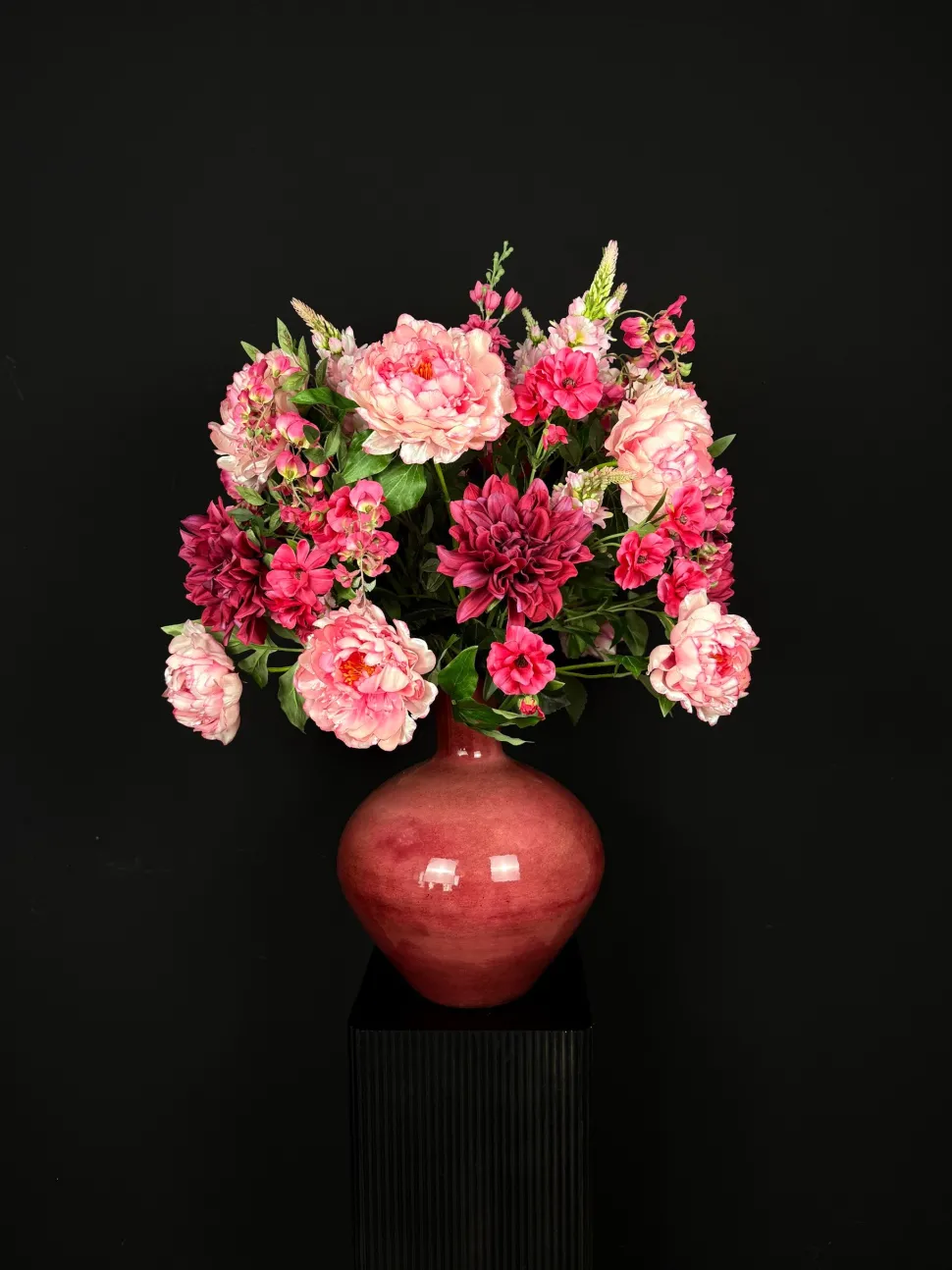 XXL Kunstbloemen Boeket ‘Pink’ - Inclusief Fuchsia Vaas | B70xH100cm | Chique-Living