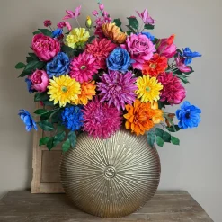 XXL Zijden Bloemen Boeket ‘Bont’ | Inclusief Vaas | Chique-Living