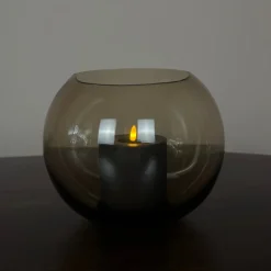 Zambezi Vaas Rond Smoke Brown – Ø25 x H20,5 cm | Glazen design
