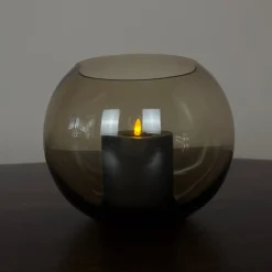 Zambezi Vaas Rond Smoke Brown – Ø25 x H20,5 cm | Glazen design
