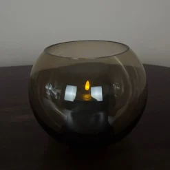 Zambezi Vaas Rond Smoke Brown – Ø25 x H20,5 cm | Glazen design