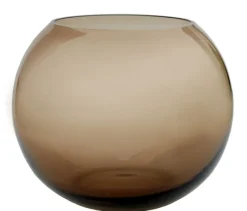 Zambezi Vaas Rond Smoke Brown – Ø25 x H20,5 cm | Glazen design