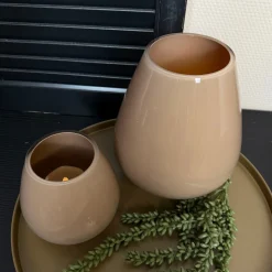 Zand Glans Windlicht ‘Tasman’ | Vase The World | Verkrijgbaar in 2 maten | Chique-Living