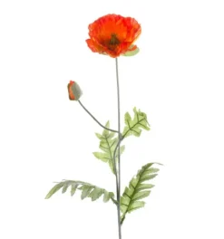 Zijden Bloem 'Klaproos' | Oranje | 70cm | Chique-Living