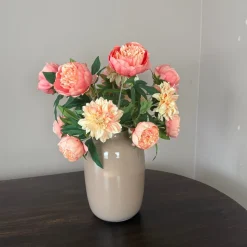Zijden Bloemen Boeket ‘Dahlia’s & Peonies’ | Met of zonder vaas | Chique-Living