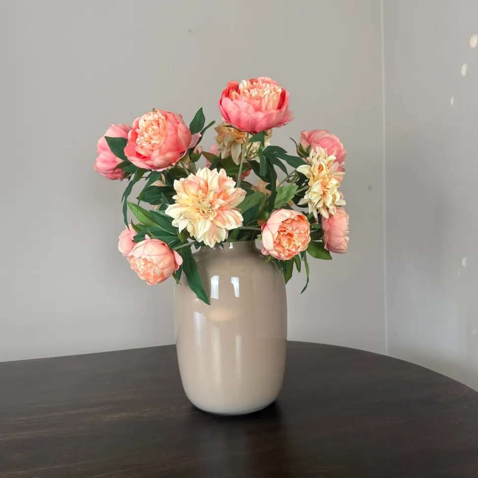 Zijden Bloemen Boeket ‘Dahlia’s & Peonies’ | Met of zonder vaas | Chique-Living