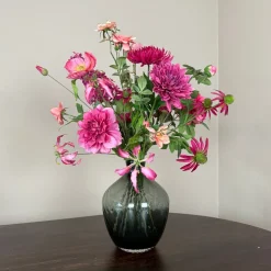 Zijden Bloemen Boeket ‘Fuchsia’ | Met of zonder vaas | Chique-Living