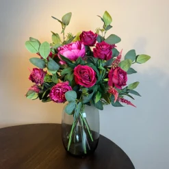 Zijden Bloemen Boeket ‘Fuchsia’ | Met of zonder vaas | Chique-Living