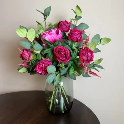 Zijden Bloemen Boeket ‘Fuchsia’ | Met of zonder vaas | Chique-Living