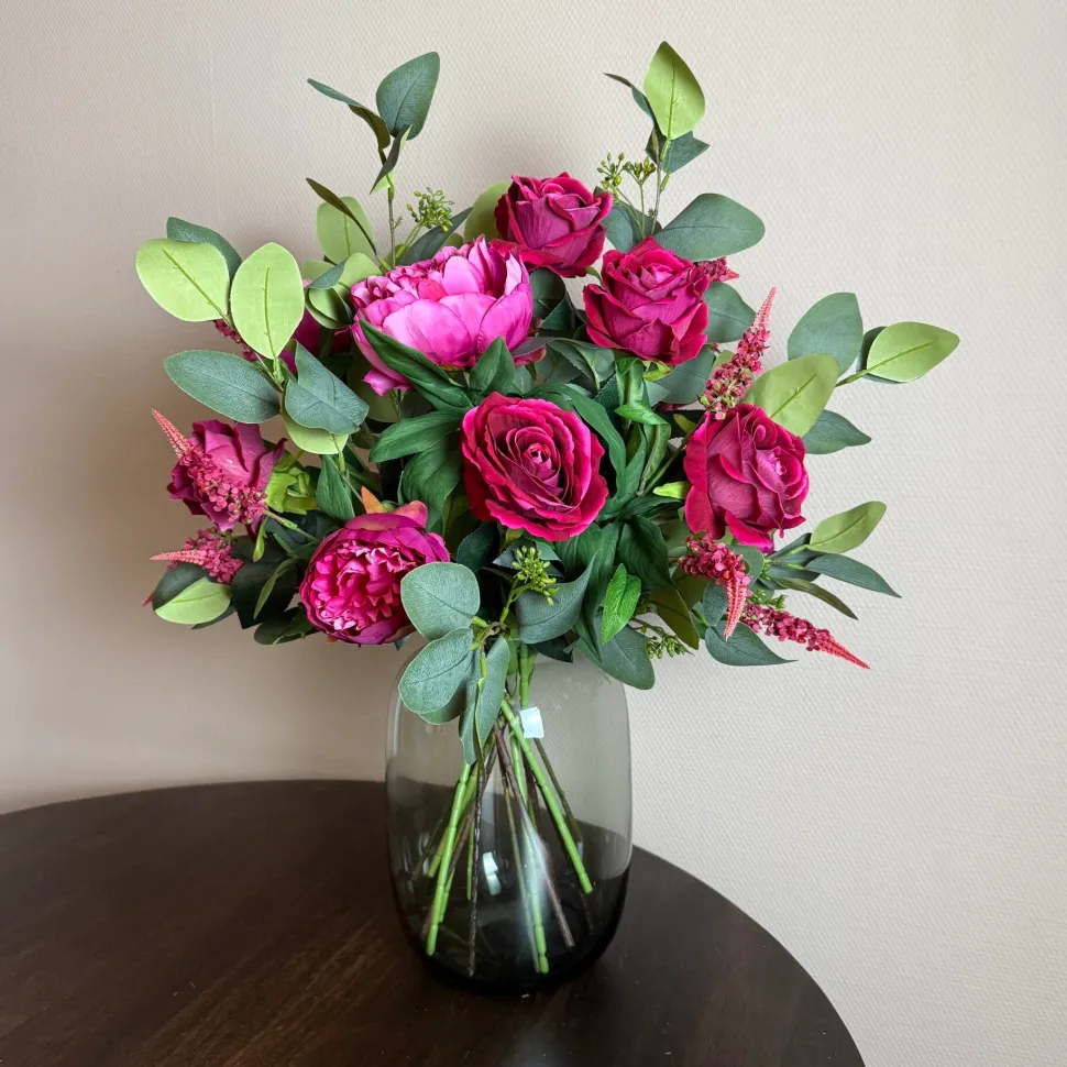 Zijden Bloemen Boeket ‘Fuchsia’ | Met of zonder vaas | Chique-Living