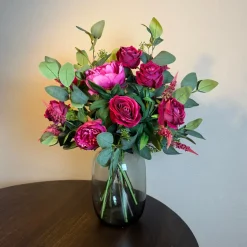 Zijden Bloemen Boeket ‘Fuchsia’ | Met of zonder vaas | Chique-Living