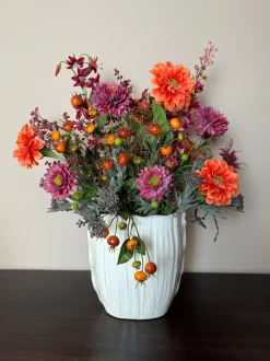 Zijden Bloemen Boeket ‘Herfst’ | Inclusief Vaas | Chique-Living