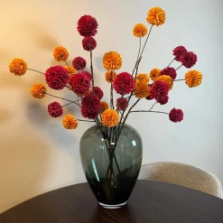 Zijden Bloemen Boeket ‘PomPom’ Inclusief Vaas | Chique-Living